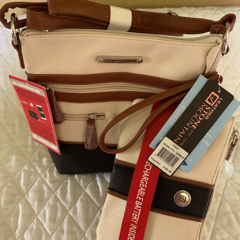 Super cute messenger bag with phone charger NWT